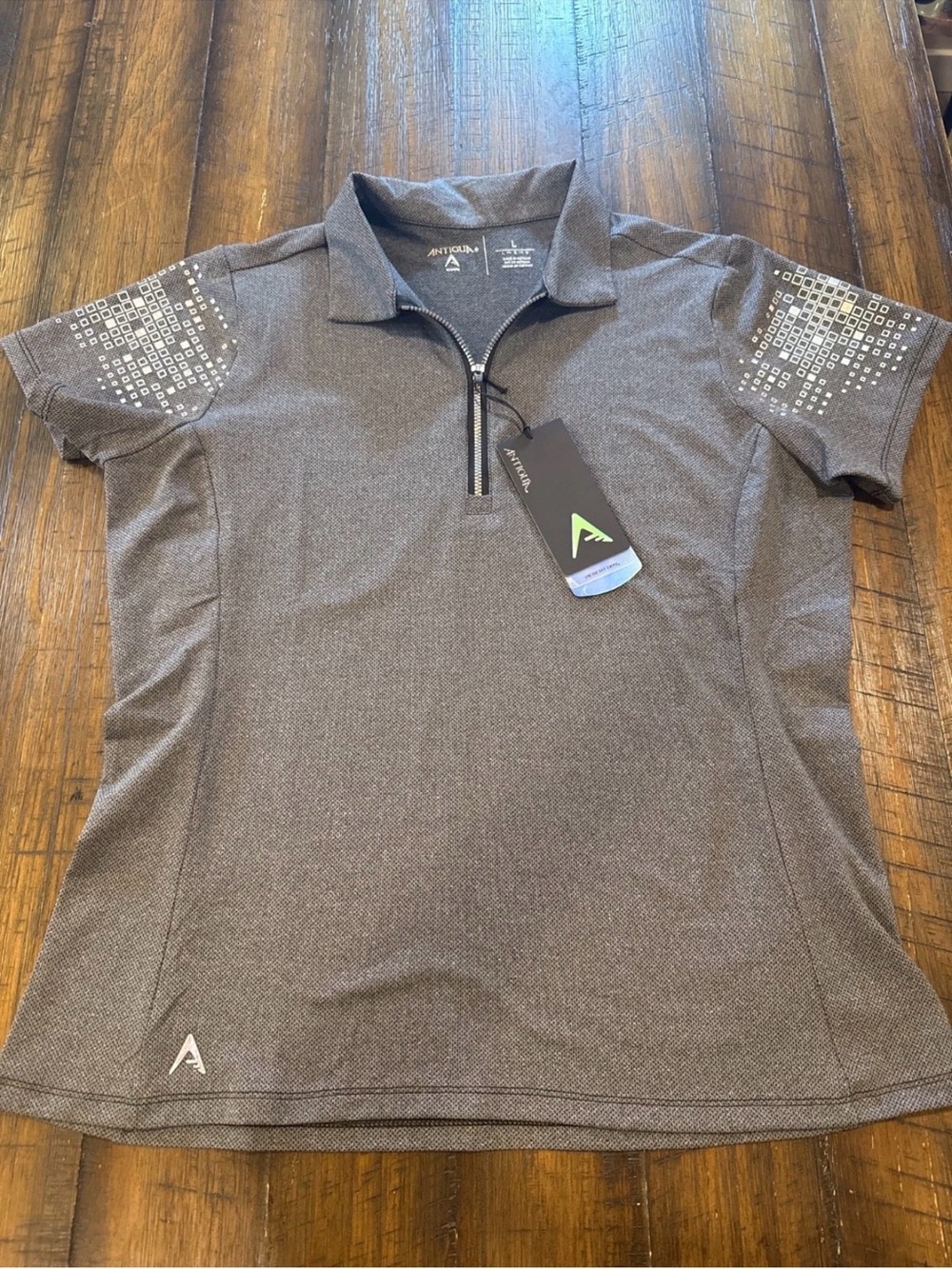 Antigua Women's Charcoal Half-Zip Pullover